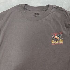 Gildan Gray Tee with Rooster and Floral Design